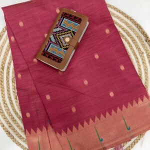 Munga Cotton with Paithani Design | VKSH0242b